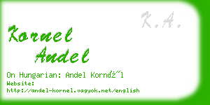 kornel andel business card